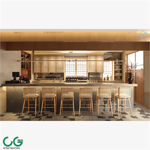 Red design new Chinese bar water bar 3d model